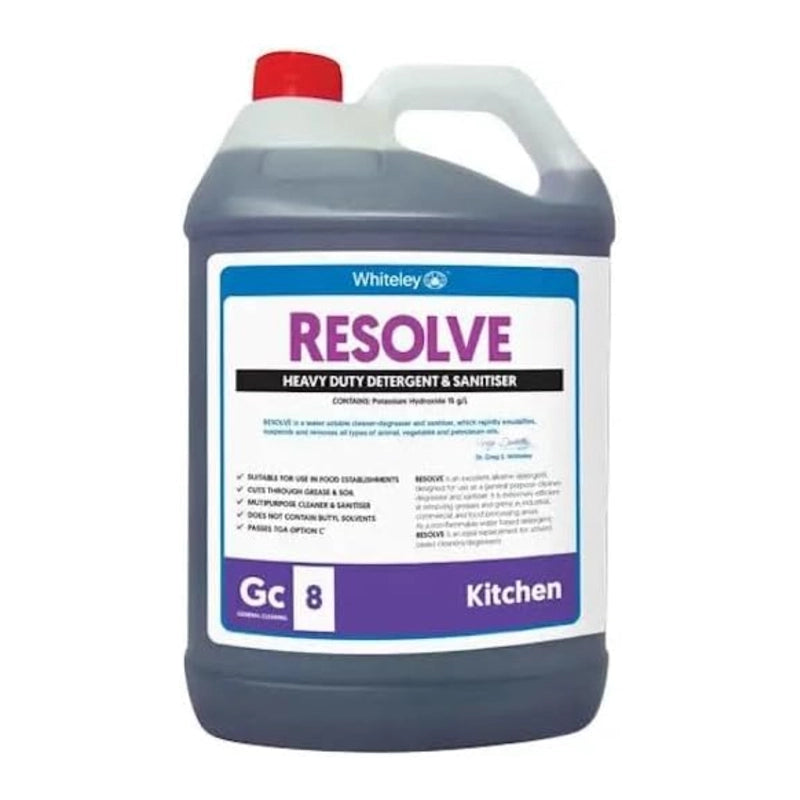 Whiteley Resolve All Purpose Heavy Duty Detergent Sanitiser 5L