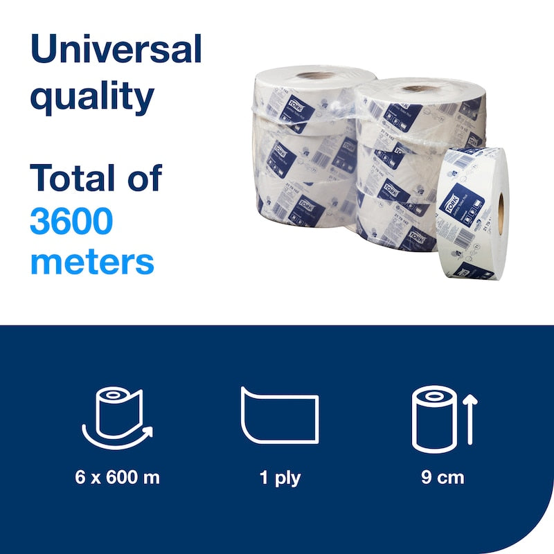 Tork Jumbo 1Ply Toilet Roll 600m 6x Pack
