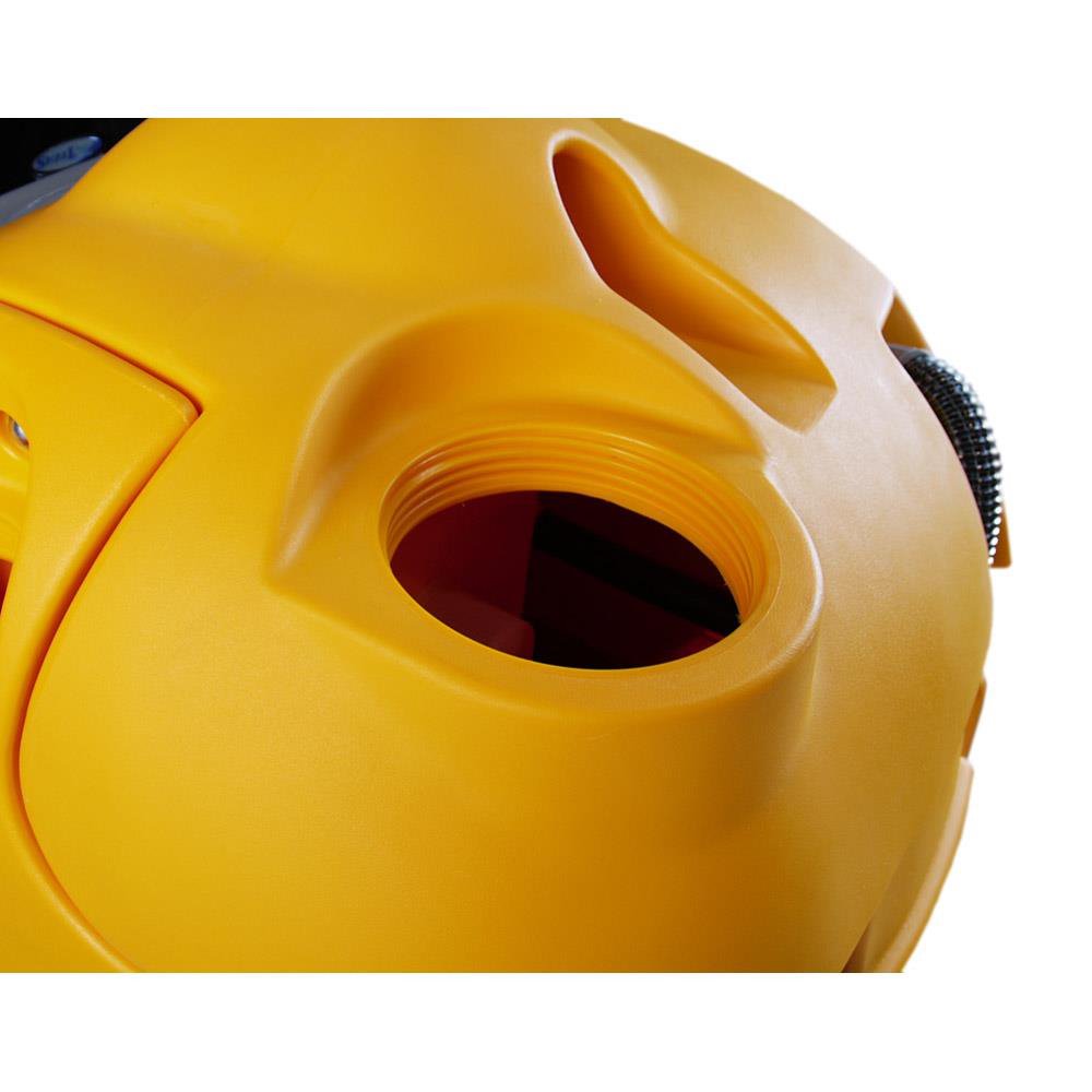 Close-up of a yellow Adiatek Diamond 100s Ride On with a central hole on a white background