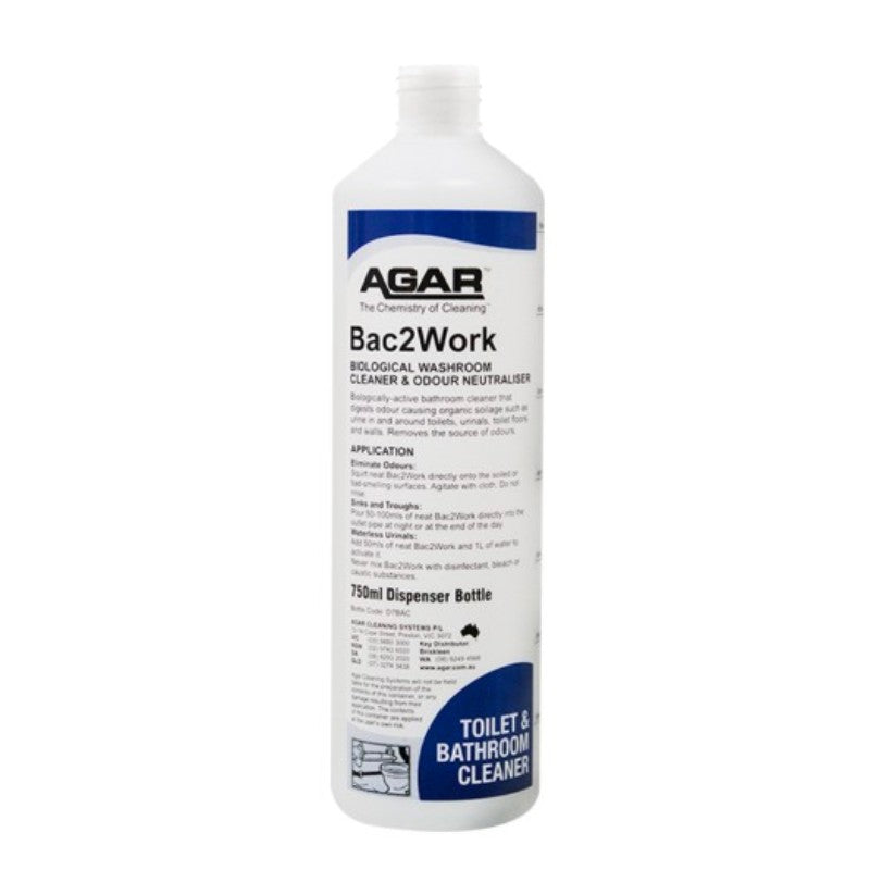 Agar Bac2Work toilet and bathroom cleaner bottle on a white background