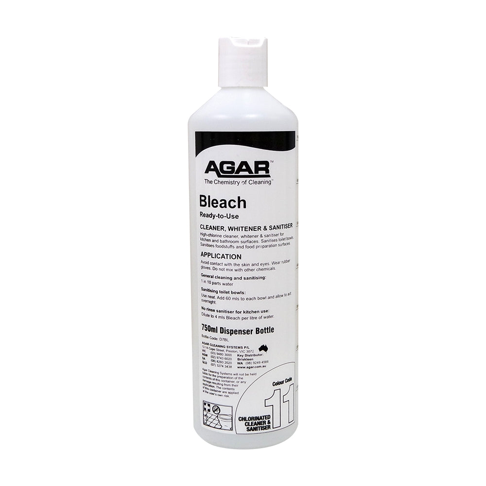 Agar bleach bottle on a white background