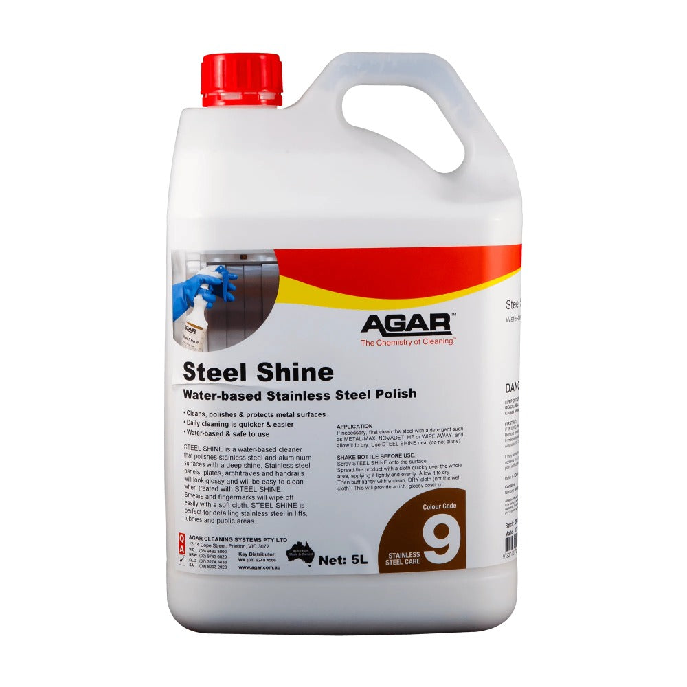Agar Steel Shine stainless steel polish container on a white background
