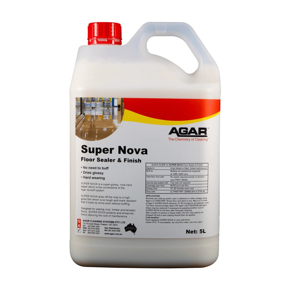 Agar Super Nova floor sealer and finish container on a white background