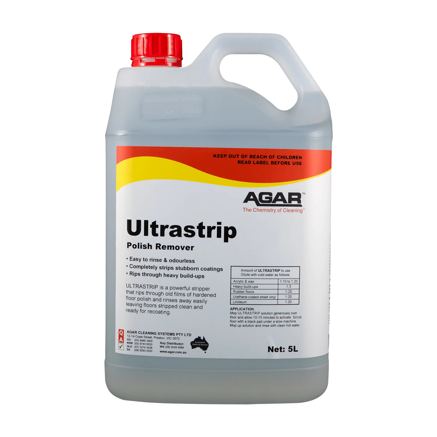 Agar Ultrastrip Polish Remover container on a white background