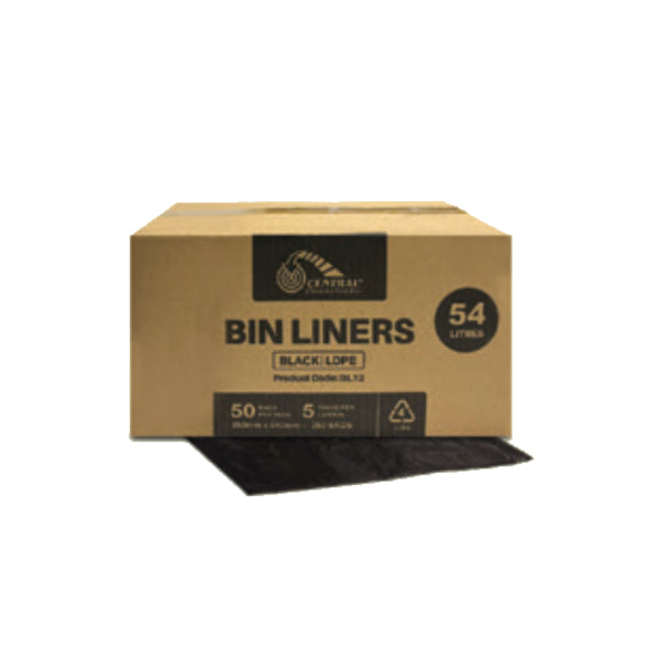 CCS 54L Bin liners Black - 250 Bags per Box