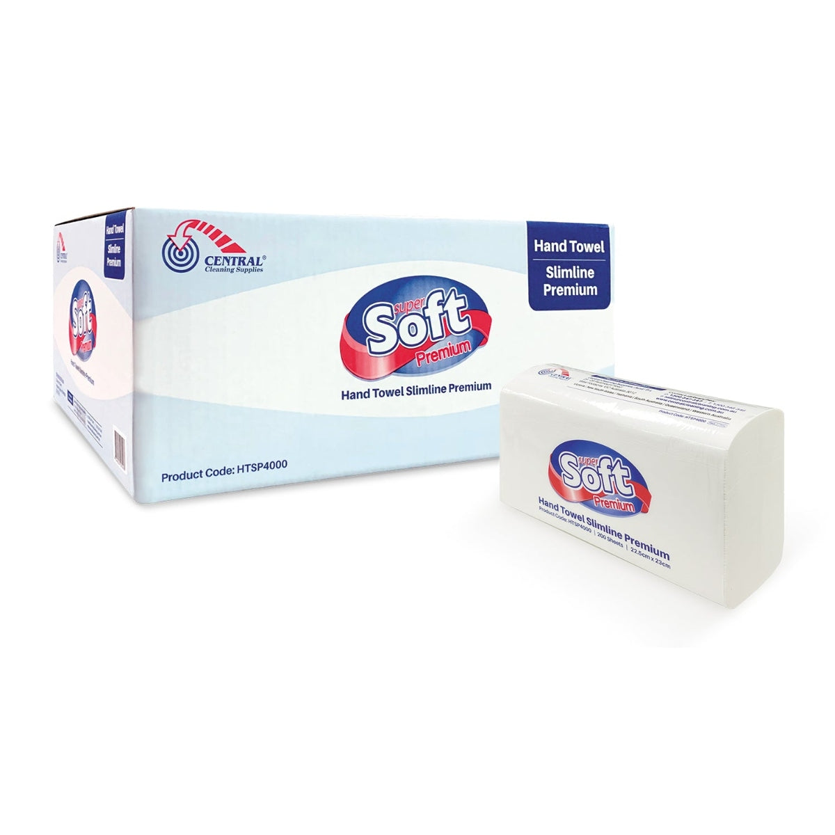 CCS Hand Towel Slimline Premium 22.5 x 23cm 200 sheets 20 packs per Carton