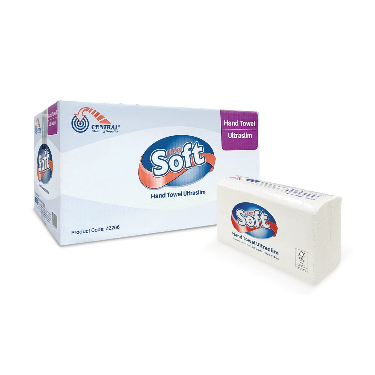 CCS Hand Towel Ultraslim 23.5cm x 24cm 150 sheets 16 packs per Carton