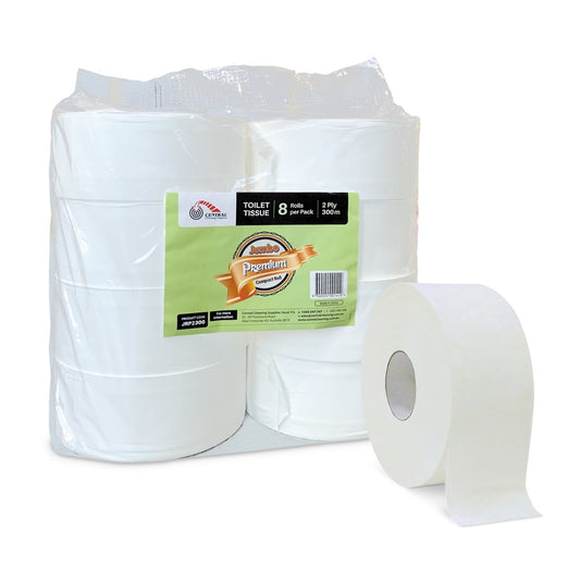 CCS Jumbo Premium Compact Roll 2ply 300m 8 rolls per pack