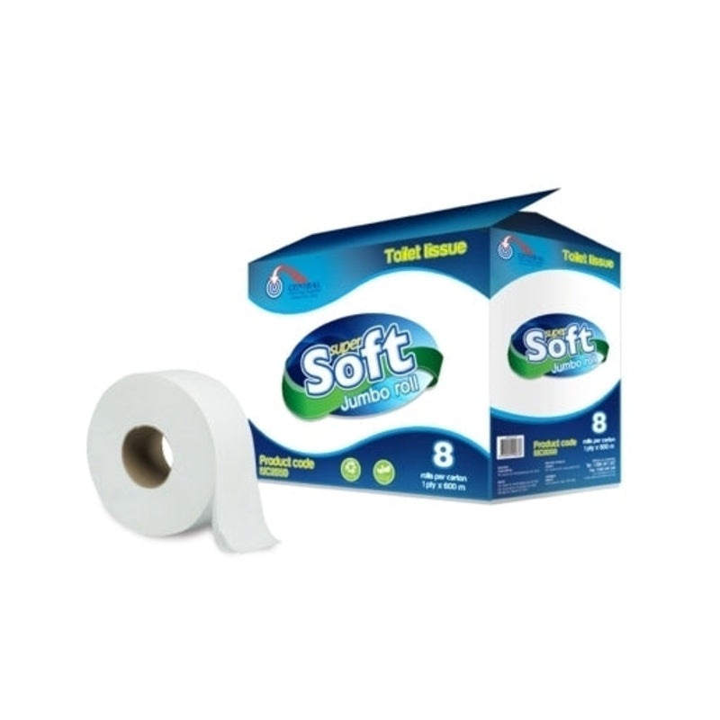 CCS Jumbo Toilet tissue Roll 1ply 600m 8 Rolls per Carton