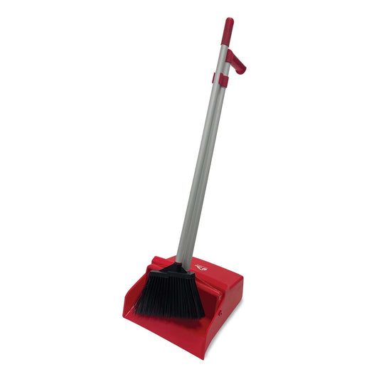 CCS Lobby Dust Pan with Broom Red