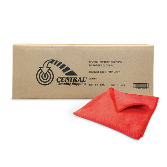 CCS Microfibre Cleaning Cloth Red 50 Pack