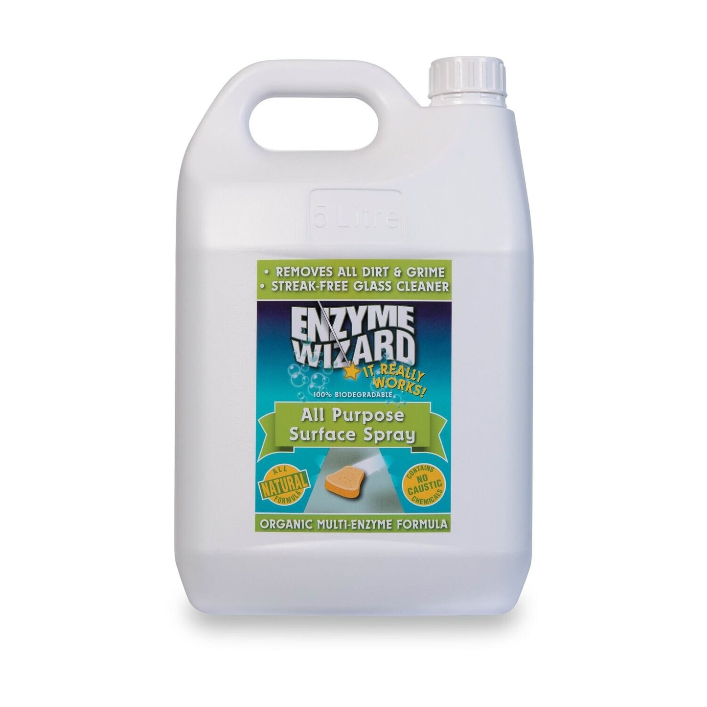 Enzyme Wizard all-purpose surface spray bottle on a white background