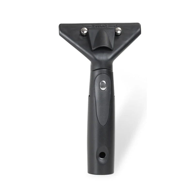 Black window cleaning squeegee on a white background