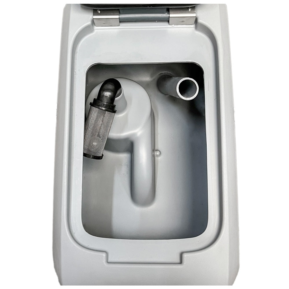 Gray Excentr Daily 45-40 Scrubber with open door showing internal components on a white background