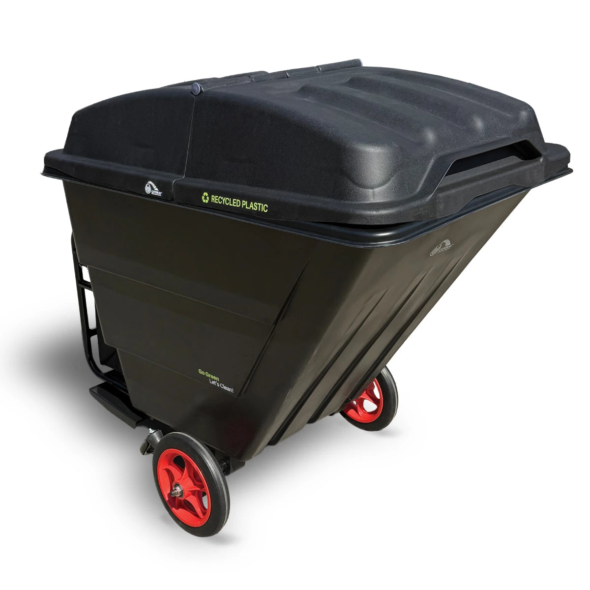 CCS Go Kart Rubbish Tilt Bin With Hood 350L