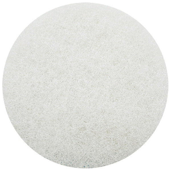 Round white floor pad with a textured surface on a white background