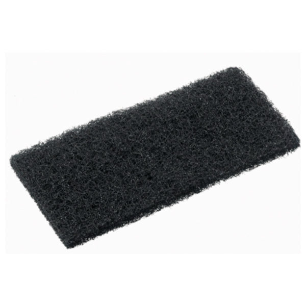 Black scrubber pad on a white background