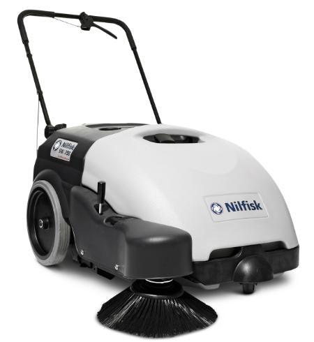 Nilfisk SW750 Walk-behind Sweeper on a white background