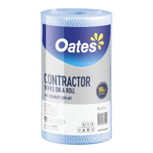 Oates Contractor wipes on a roll packaging on a white background
