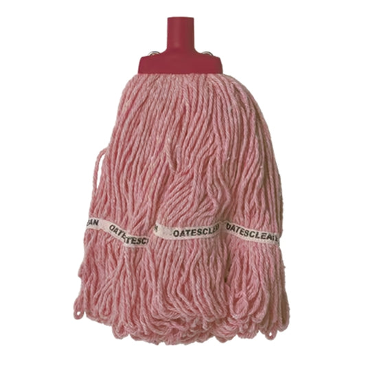 Red mop head with red handle on a white background