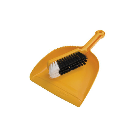 Oates Dustpan and Bannister Set Yellow