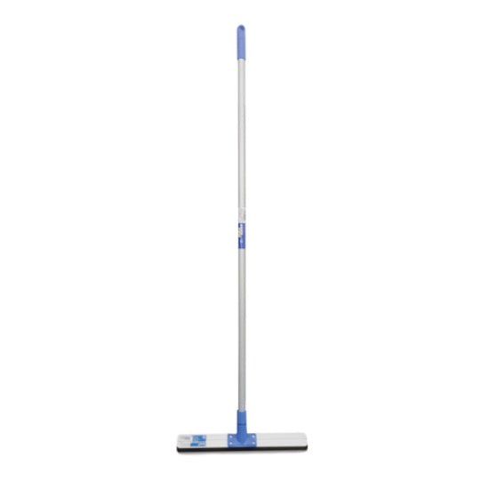 Floor Squeegee with blue handle and head on a white background