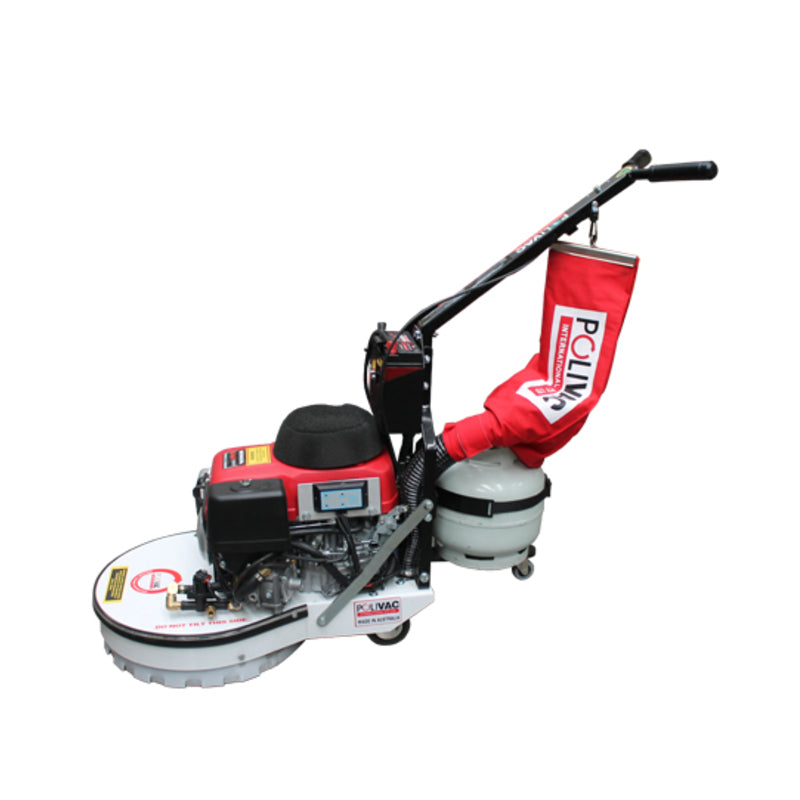 Polivac Gaz 16” Gas Burnisher with a red and black handle on a white background