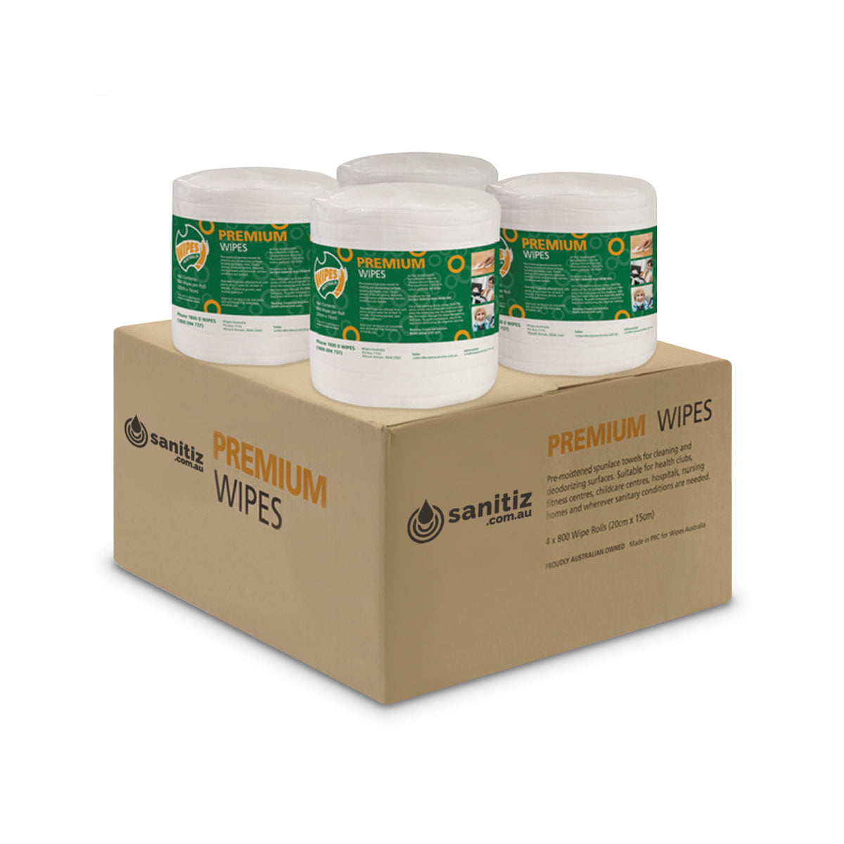 Premium Antibacterial Wipes 4 Rolls
