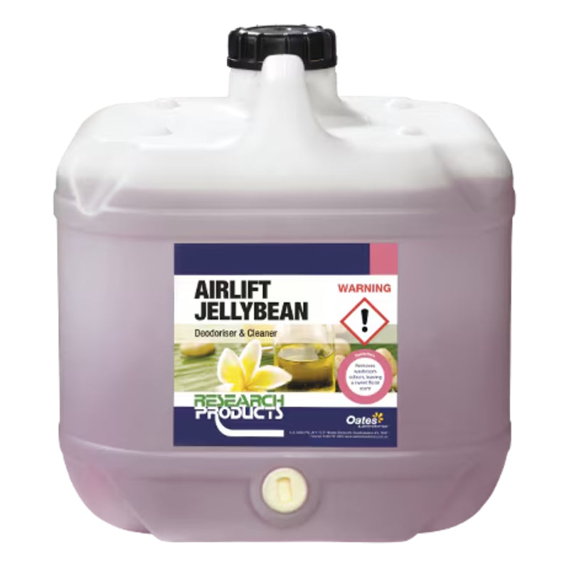Jug of Airlift Jellybean cleaner with a label on a white background