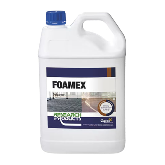 Foamex defoamer container with blue cap on a white background