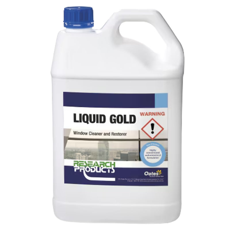 Bottle of Liquid Gold window cleaner and restorer on a white background
