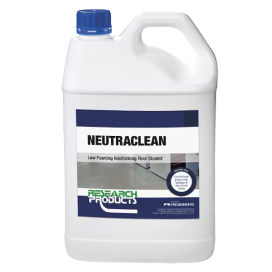 Neutraclean floor cleaner container with blue cap on a white background