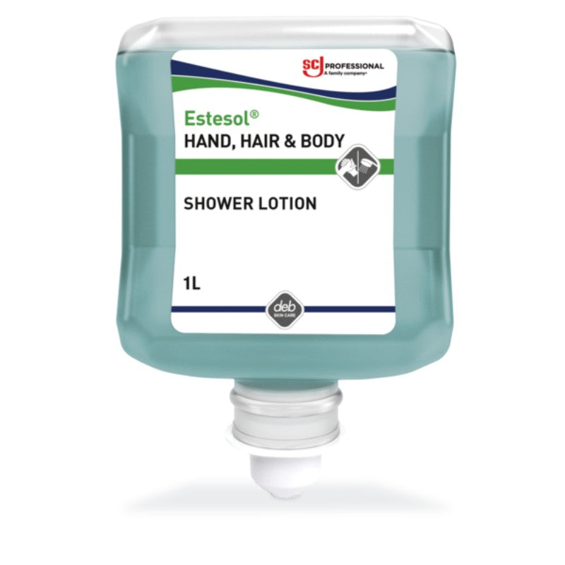 1L bottle of Estesol shower lotion with a white background