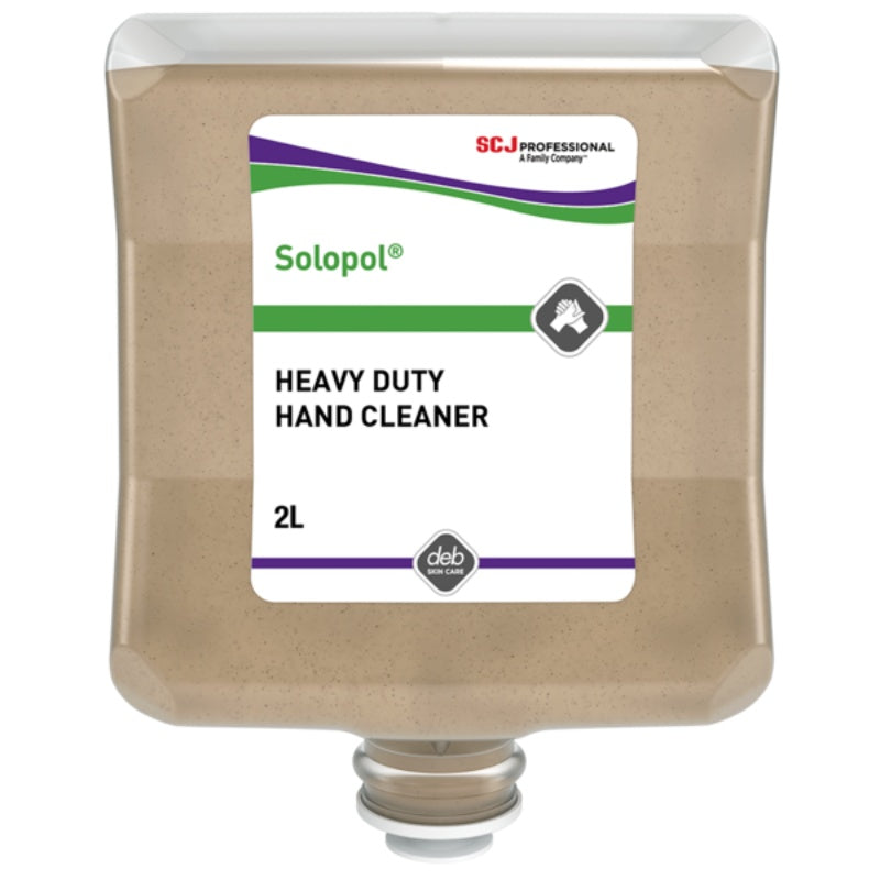 Solopol heavy-duty hand cleaner container with label on a white background