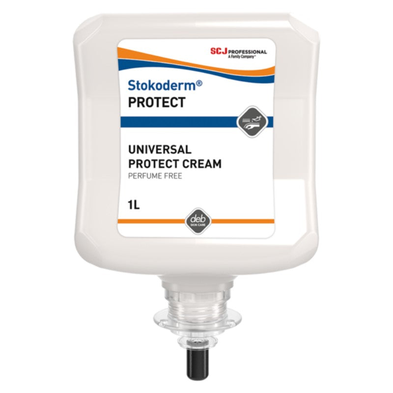Container of Stokoderm Protect Universal Protect Cream on a white background