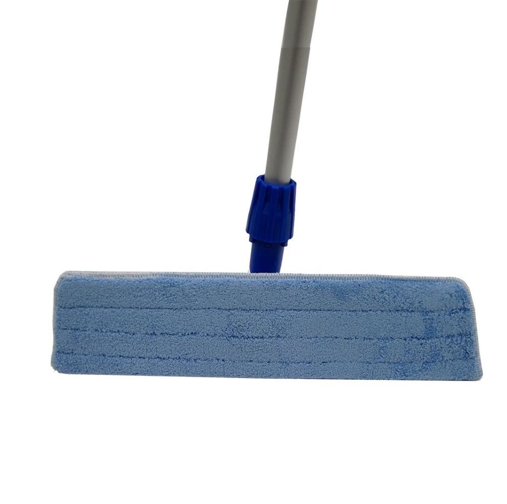 Blue microfiber cleaning mop on a white background