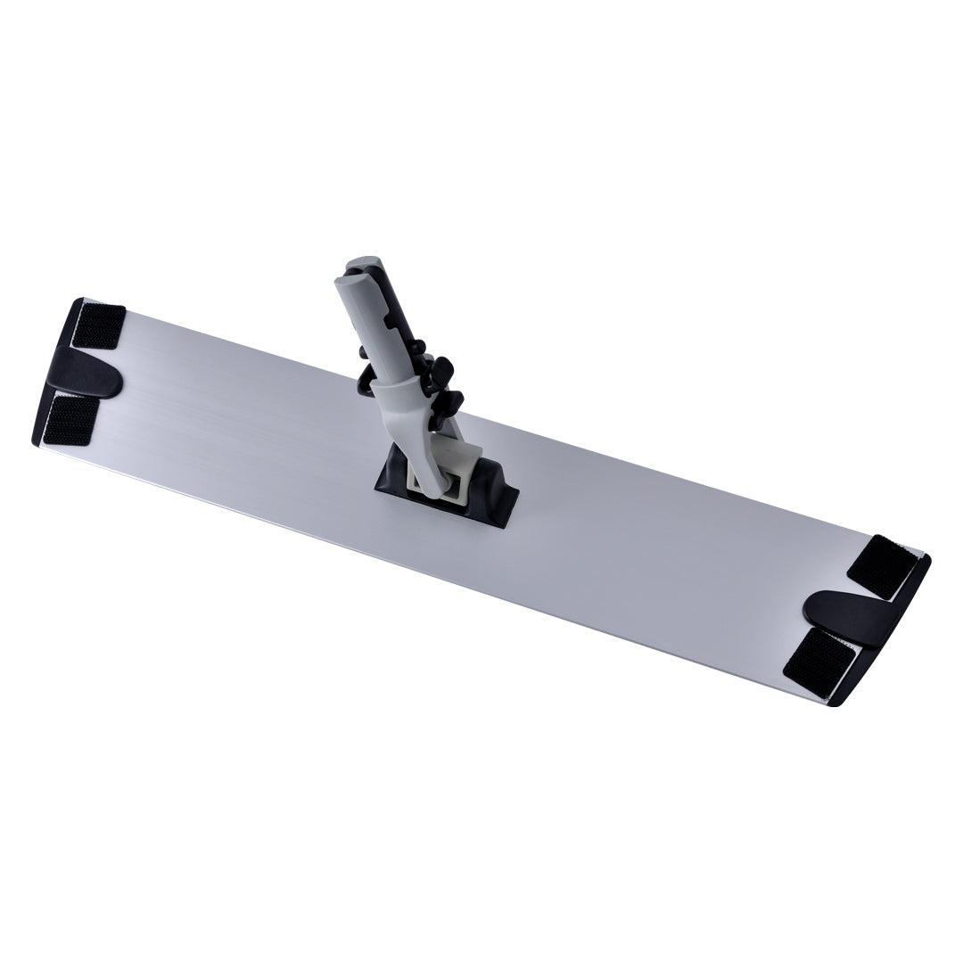 Flat mop with black handles on a white background