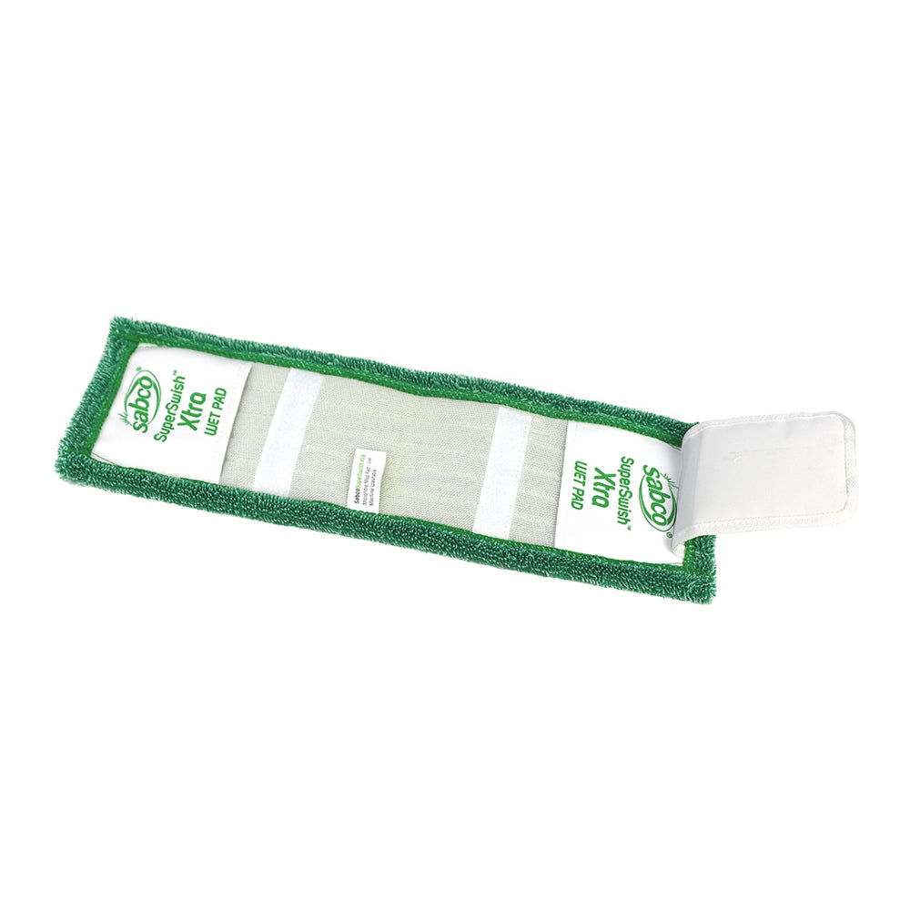 Green scrubber pad on a white background