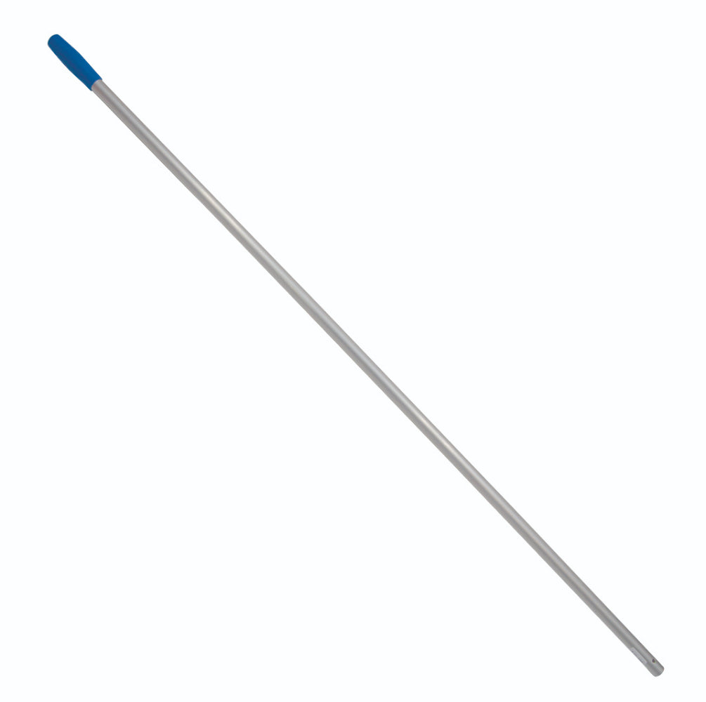 Long metal rod with a blue tip on a white background