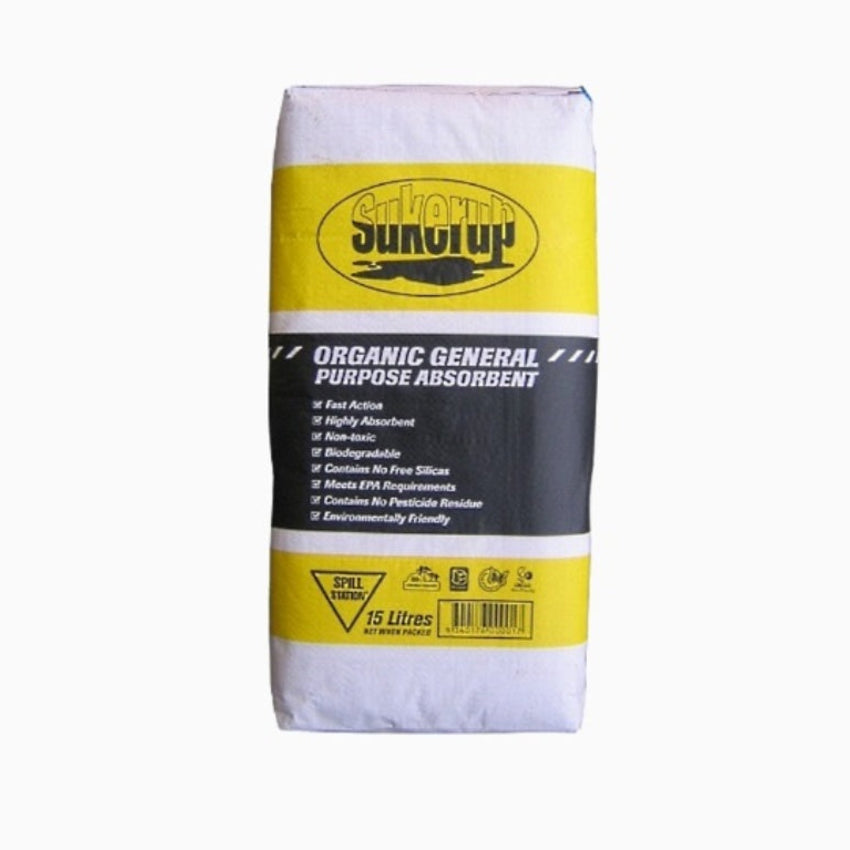 Bag of Sukerup organic general purpose absorbent on a white background