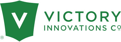 Logo of Victory Innovations Co with a green 'V' and text on a white background