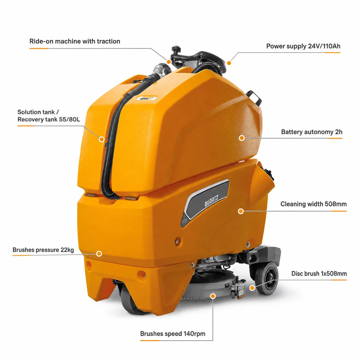 Adiatek Quartz 50 Stand On Scrubber