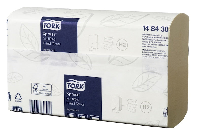 Tork Xpress multifold hand towel packaging on a white background