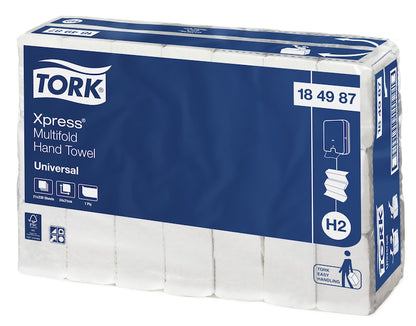 Tork Xpress multifold hand towel packaging on a white background