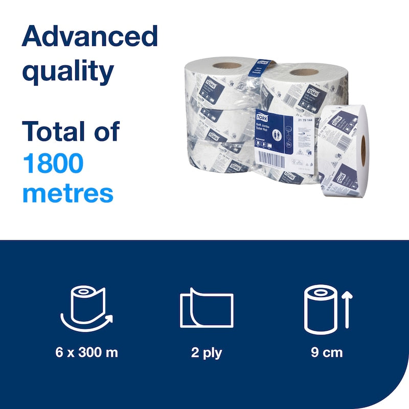 Tork Soft Jumbo 2Ply Toilet Roll 300m 6x Pack