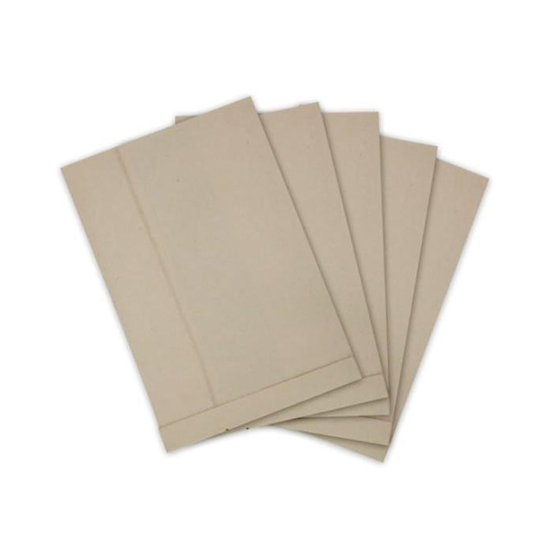 Stack of beige paper vacuum bags on a white background