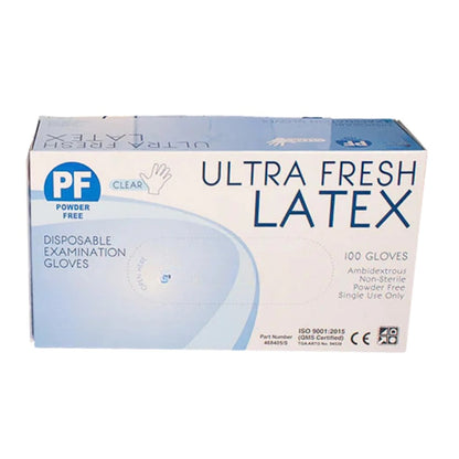Ultra Fresh Glove Latex Powder Free Medium 100x Pack