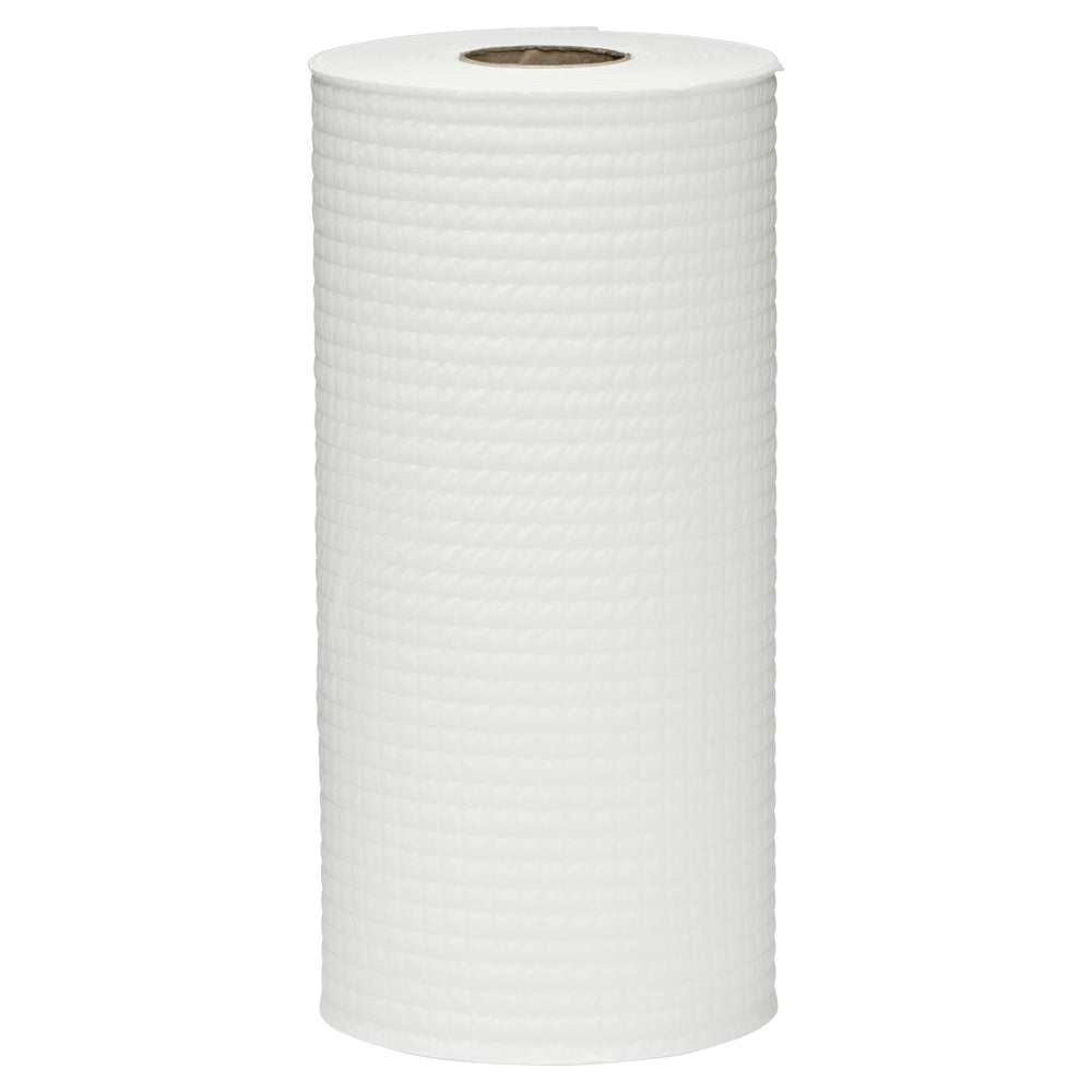White paper towel roll on a white background