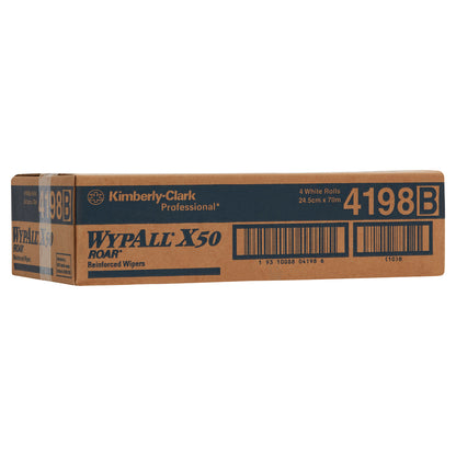 Box of Kimberly-Clark Professional WypAll X50 Reinforced Wipers on a white background