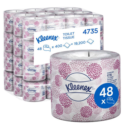 Kleenex Toilet Tissue Roll 2Ply 400 Sheets 48x Rolls per Carton